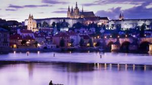 Cathedral Above A River In Prague wallpaper thumb