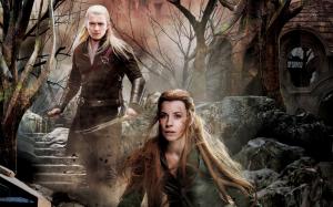 The Hobbit: The Battle of the Five Armies, Evangeline Lilly, Orlando Bloom wallpaper thumb