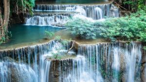 Waterfalls, bushes, nature scenery wallpaper thumb