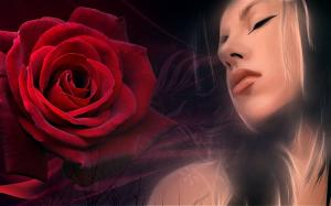 so tender fantasy flower red woman HD wallpaper thumb