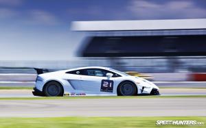 Lamborghini Gallardo Track Race Track Motion Blur HD wallpaper thumb
