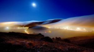 Fog Mist Night Lights Landscape Timelapse HD wallpaper thumb