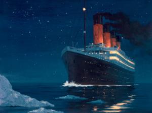 Titanic Ship Cruise Ship Drawing Night HD wallpaper thumb