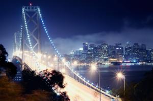 San Francisco Night California Bay Bridge Cities Desktop Backgrounds wallpaper thumb