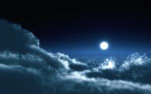 Moon above the clouds wallpaper thumb