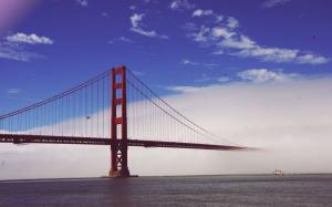 Golden Gate Bridge Bridge San Francisco Fog Mist HD wallpaper thumb