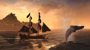 Assassin's Creed Ship Sail Ship Schooner Whale Ocean Island HD wallpaper thumb