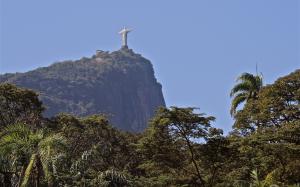 Rio de Janeiro Christ the Redeemer Statue Trees HD wallpaper thumb