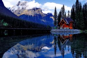 House On The Shore Of The Mirrored Lake wallpaper thumb