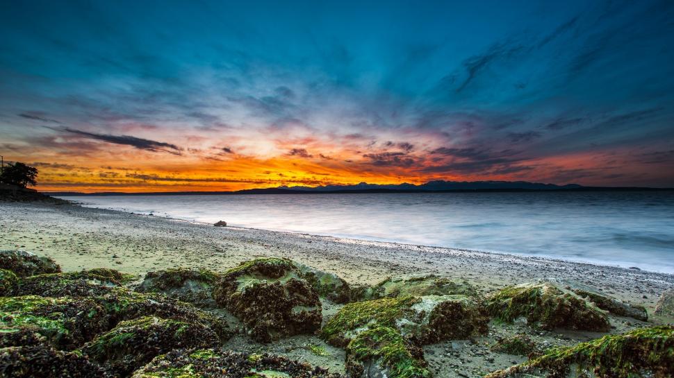 Spectacular Sunset At Shore wallpaper,Scenery HD wallpaper,3840x2160 wallpaper