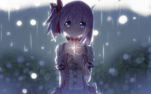 Girl crying in the rain wallpaper thumb