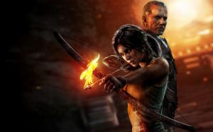 2013 Tomb Raider, Lara Croft, fire bow wallpaper thumb