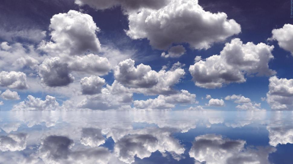 Mirrored Clouds wallpaper,reflection HD wallpaper,horizon HD wallpaper,clouds HD wallpaper,nature & landscapes HD wallpaper,1920x1080 wallpaper