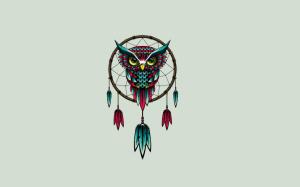 owl, bird, dreamcatcher, art wallpaper thumb