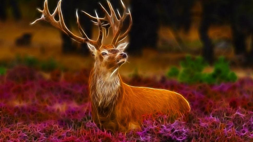 Mighty Stag wallpaper,fawn HD wallpaper,animals HD wallpaper,fantasy HD wallpaper,stag HD wallpaper,nature HD wallpaper,flower HD wallpaper,wildlife HD wallpaper,1920x1080 wallpaper