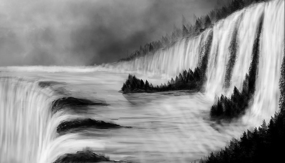River Forest Waterfall Art Painting Background Images wallpaper,waterfalls HD wallpaper,background HD wallpaper,forest HD wallpaper,images HD wallpaper,painting HD wallpaper,river HD wallpaper,waterfall HD wallpaper,1920x1102 wallpaper