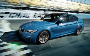 2015 BMW M3 Sedan F80 blue car speed wallpaper thumb