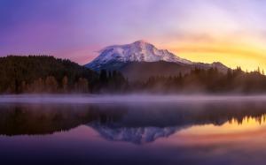 USA, California, mount Shasta, lake, morning, fog wallpaper thumb