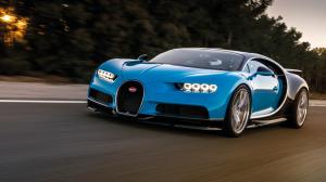 Blue Bugatti Chiron supercar speed wallpaper thumb
