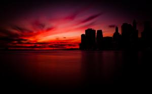 Sunset in Manhattan HD wallpaper thumb