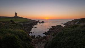 Lighthouse Sunset Ocean Coast HD wallpaper thumb