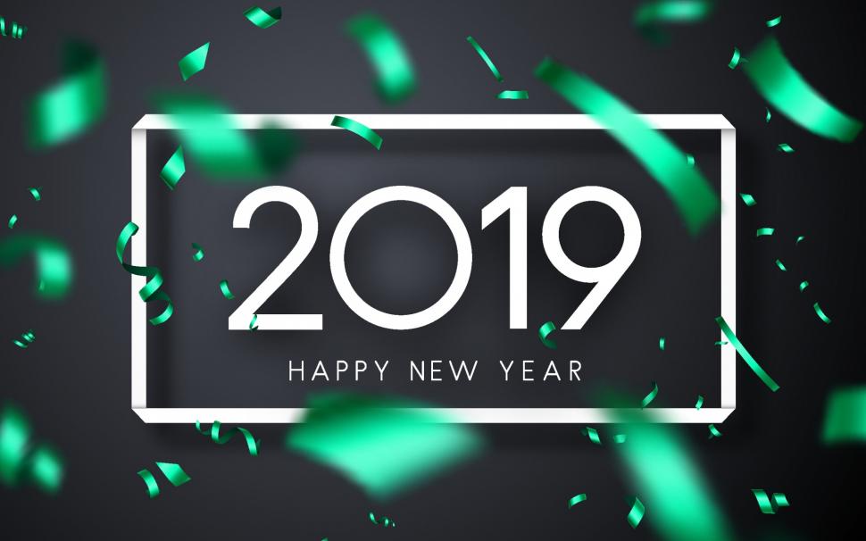 Green Happy New Year 2019 wallpaper,New Year HD wallpaper,1920x1200 wallpaper