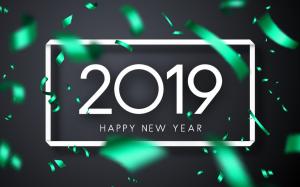 Green Happy New Year 2019 wallpaper thumb