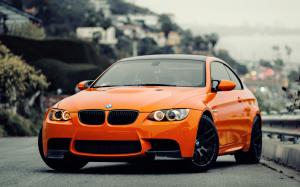 BMW M3 orange car wallpaper thumb