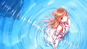Anime girl standing in water wallpaper thumb