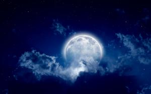 Moon, moonlight night, cloudy sky wallpaper thumb