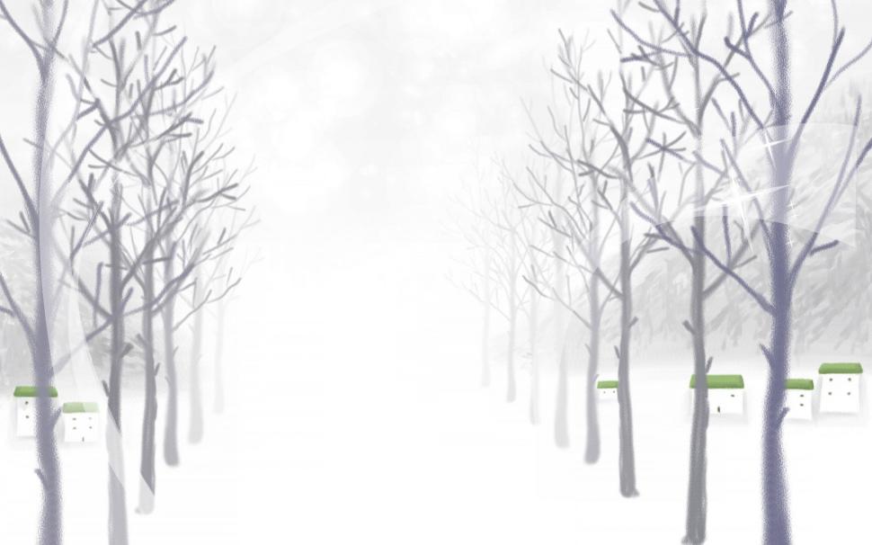 Tree Row and Snow wallpaper,Winter HD wallpaper,1920x1200 wallpaper
