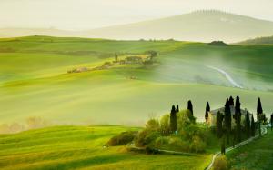 Italy, Tuscany, nature summer, countryside, house, green, beautiful landscape wallpaper thumb