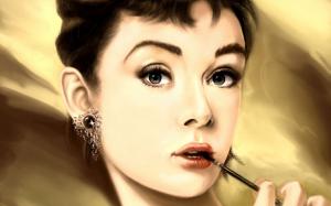 Audrey Hepburn Portrait Painting wallpaper thumb