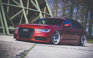 Audi A4 red car front view wallpaper thumb