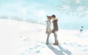 Cute Couple In The Snow wallpaper thumb