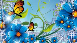 Summers Blue Flowers wallpaper thumb
