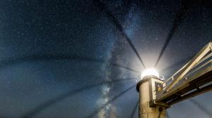 Lighthouse Stars Night Galaxy Milky Way Light HD wallpaper thumb