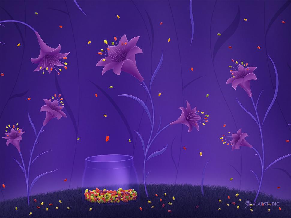 Flowers Purple Jelly Beans HD wallpaper,digital/artwork wallpaper,flowers wallpaper,purple wallpaper,beans wallpaper,jelly wallpaper,1600x1200 wallpaper