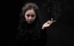 Kim Tae Hee, asia girl, smoking, black wallpaper thumb