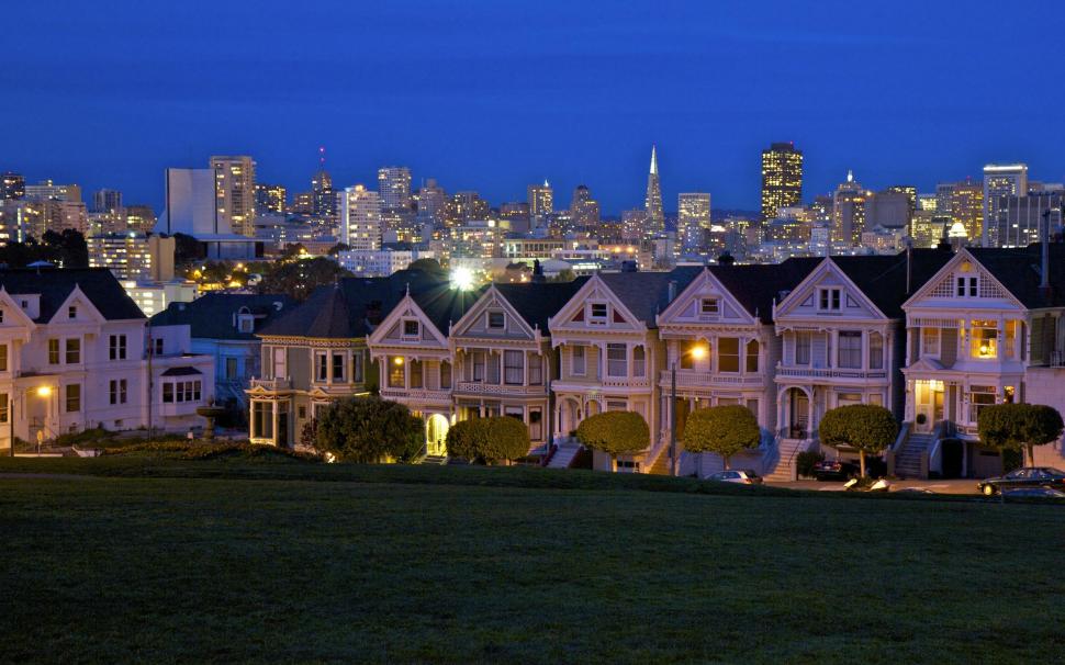 The Painted Ladies At Dusk wallpaper,architecture HD wallpaper,houses HD wallpaper,dusk HD wallpaper,quaint HD wallpaper,san francisco HD wallpaper,animals HD wallpaper,2560x1600 wallpaper