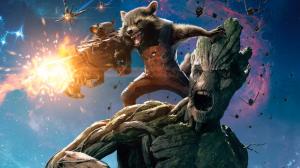 Guardians of the Galaxy Rocket Raccoon Groot Rifle HD wallpaper thumb
