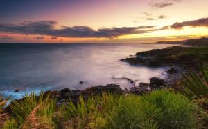 Hawaii, sunset, ocean, nature coast scenery wallpaper thumb