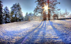 Country House On A Sunny Winter Day Hdr wallpaper thumb