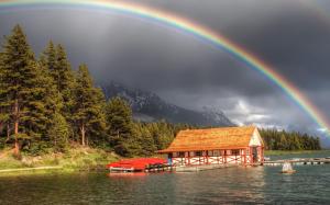 Rainbow over Lake wallpaper thumb