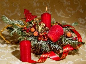 christmas, new year, fur-tree, ornaments, candles wallpaper thumb