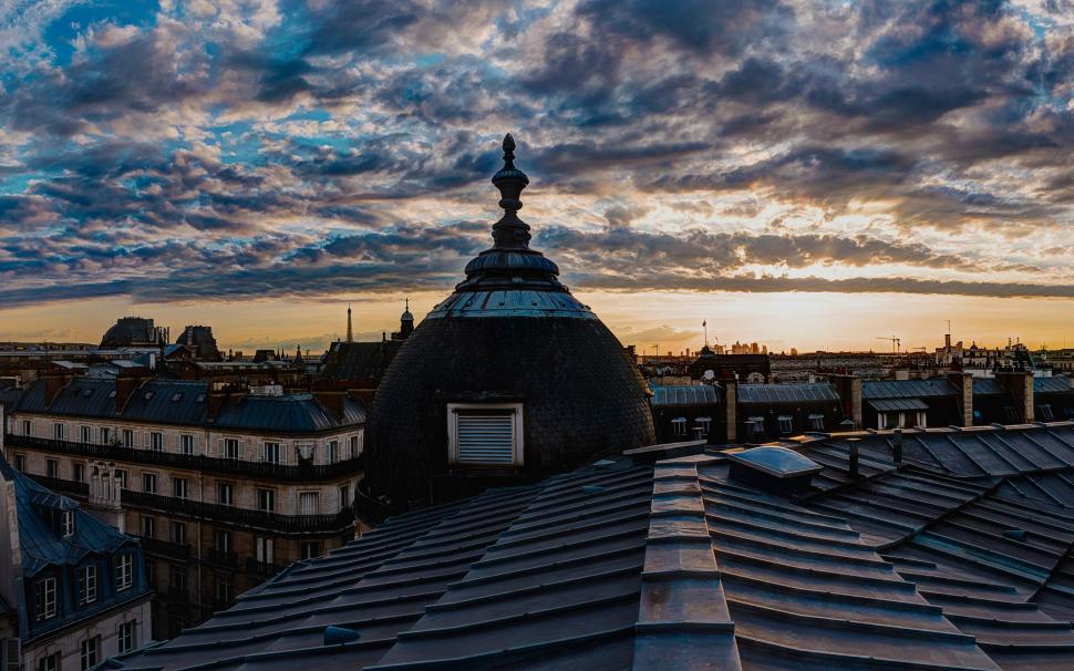 Paris, roof wallpaper,Paris HD wallpaper,roof HD wallpaper,house HD wallpaper,clouds HD wallpaper,2880x1800 wallpaper