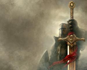 Fantasy Knight With Sword Computer Desktop Background wallpaper thumb