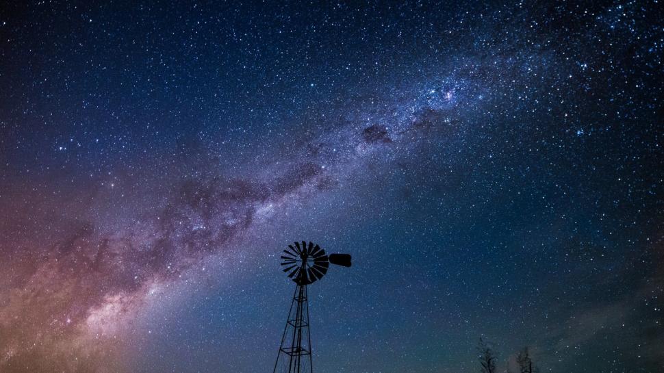 Nature, Landscape, Night, Stars, Long exposure, Clear sky, Tower, Trees, Milky Way, Wheels, Silhouette wallpaper,nature HD wallpaper,landscape HD wallpaper,night HD wallpaper,stars HD wallpaper,long exposure HD wallpaper,clear sky HD wallpaper,tower HD wallpaper,trees HD wallpaper,milky way HD wallpaper,wheels HD wallpaper,1920x1080 wallpaper
