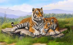 Tigers Art wallpaper thumb