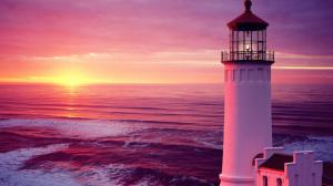 North Head Lighthouse In Pink wallpaper thumb